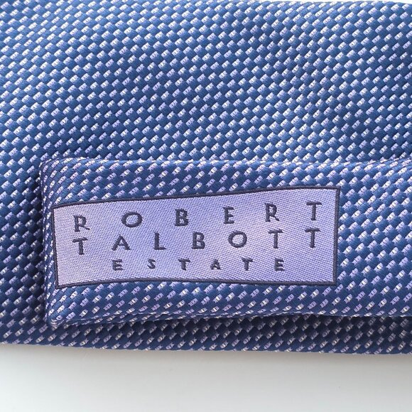 Robert Talbott Estate Luxury Designer Hand Sewn Silk Blue Mens Necktie Tie 4" - Picture 9 of 9